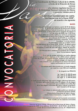 UNAM convoca al Primer Concurso Universitario de Cartel â€œDÃ­a Internacional de la Danza 2008â€